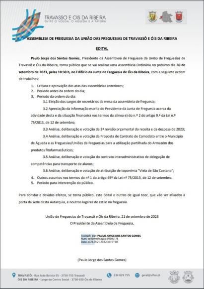 Assembleia Ordinária de Freguesia