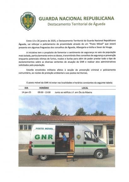 Posto móvel da GNR na nossa Freguesia
