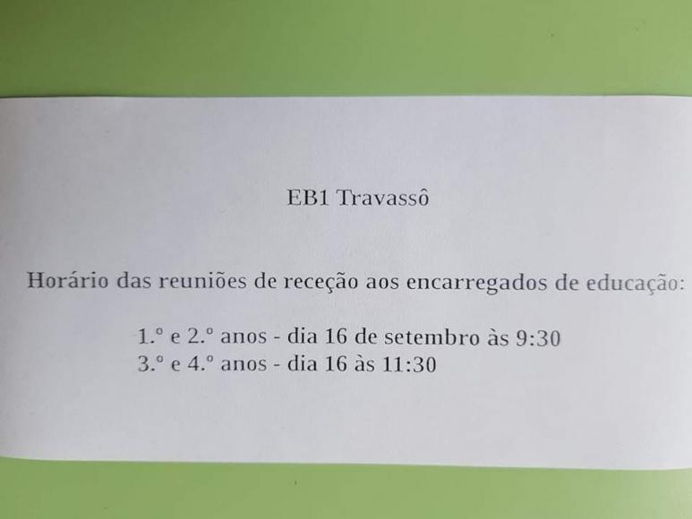 Início de ano lectivo Início de ano lectivo