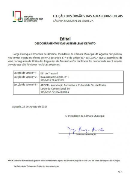 Eleições dos Órgãos das Autarquias Locais Eleições dos Órgãos das Autarquias Locais